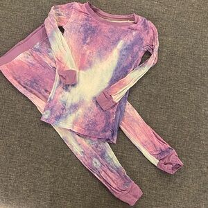Little Sleepies Purple Pink & White Tie-Dye Pajama Set